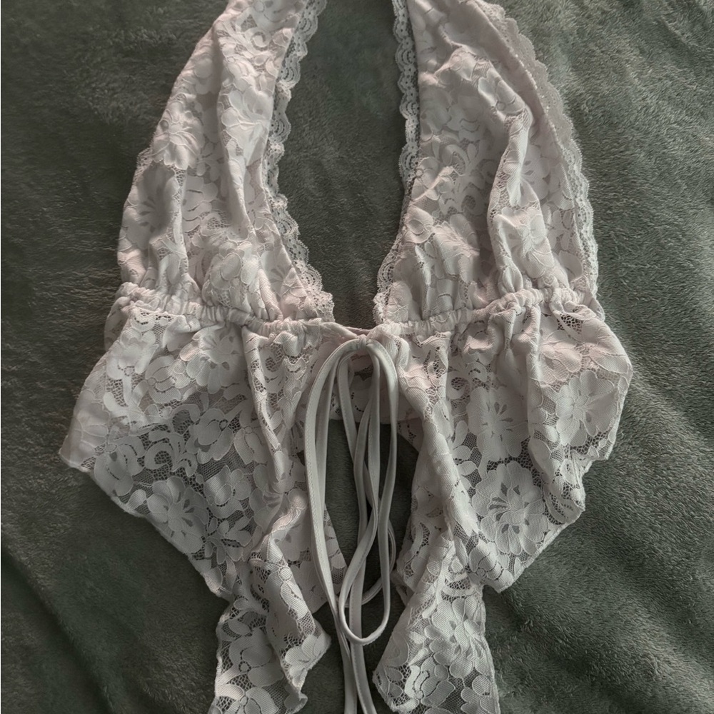 White Lace Halter Top